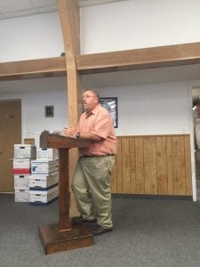 Benny Long, Director of Transportation, asks for the auctioning of 5 buses at the August 13 Board Meeting 