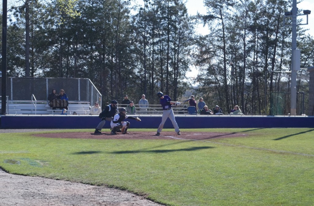 JV Lumpkin Indian Jacob Martin makes a first-inning connection last Saturday against Gilmer. The Indians went on to defeat the Bobcats 5-4, to claim third place in the tournament. (Photo by: Kevin Hensley)