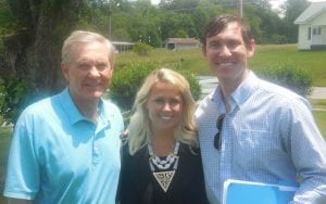 Bill Stephens, Ms. Stephens' son, and Josh Stephens, oldest grandson, with Sarah Ralston who will wed Josh Stephens in August.