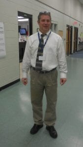 FCMS Assistant Principal Tony Tichler safely back at school.