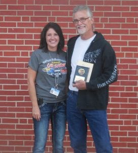 EFES Principal Sarah Finch with Principal's Choice Award winner Barry Braden.
