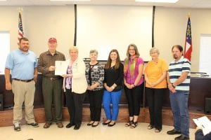 Blue Ridge, Fannin County, Board of Commissioners, Stan Helton, Earl Johnson, Larry Joe Sosebee, Horseshoe Bend Park, Walking Trail Grant, North Georgia Mountain Crisis Network, NGMCN, Domestic Violence Awareness Month, Legislation, Joe Webb