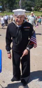 Al Parson Larson honors his and others' service with his final wearing of his uniform from World War II.