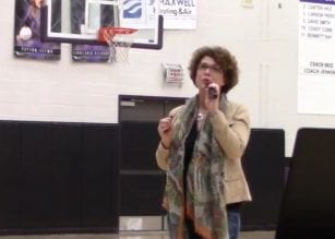 District Attorney Alison Sosebee speaking to GHS students about Vaping and drug use.
