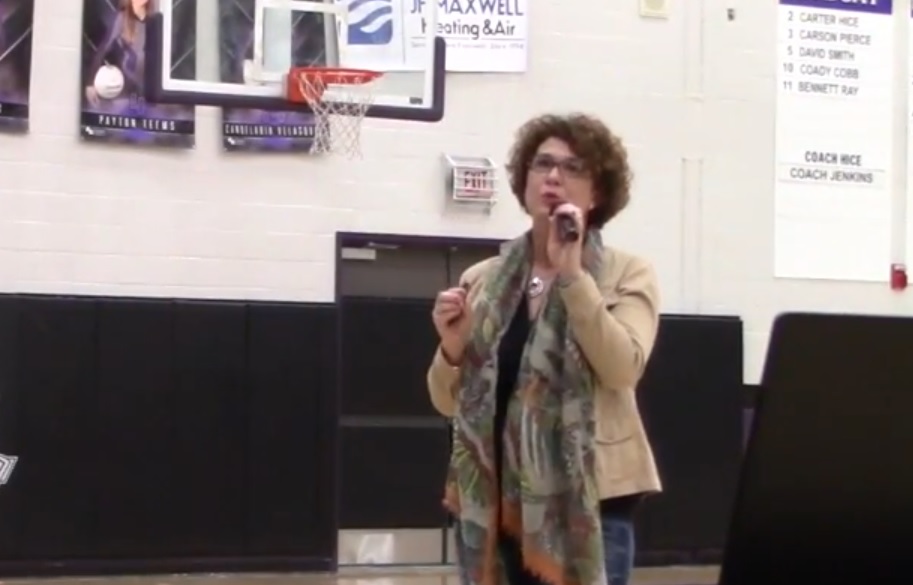 District Attorney Alison Sosebee speaking to GHS students about Vaping and drug use.