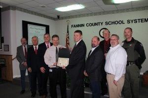 Fannin County, Blue Ridge, Georgia, Board of Education, Fannin County Sheriff's Office, Dane Kirby, Superintendent, Dr. Michael Gwatney, Possession of Weapons by Employees, GAMB, Policy, Firearms, School, School Resource Officer, SRO, Lieutenant, Darvin Couch, Safety, Emergency, Plan, GEMA, Georgia Emergency Management Agency, Comprehensive Plan, Mock Drills, Certification
