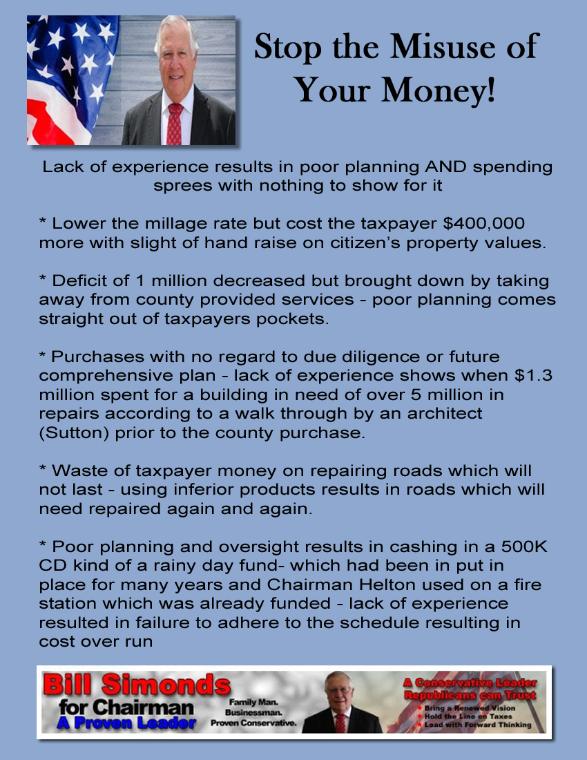 Bill Simonds for commissioner