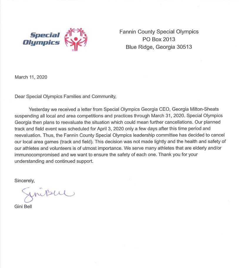Fannin Co. Special Olympics