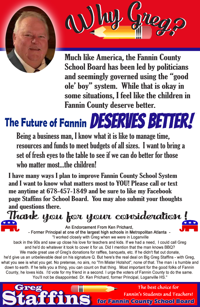 Greg Staffins For School Board