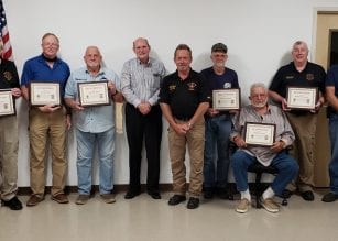 Fannin County, Georgia, Fire Department, Emergency Management Agency, EMA, EMS, Fire Chief, Past, Present, Honor, Recognize, Larry Thomas, Darrell Payne, Tony Petty, Jack Worthey, Larry Waters, Walter Taylor, Robert Graham, Chairman, Jamie Hensley, Post 2 Commissioner, Glenn Patterson
