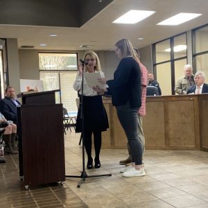 Mayor Haight is sworn in.